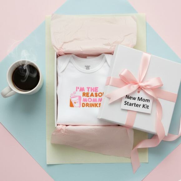 😂 Gerber “I’m the Reason Mommy Drinks” Funny Baby Onesie – Size 18 Months - Picture 2 of 6